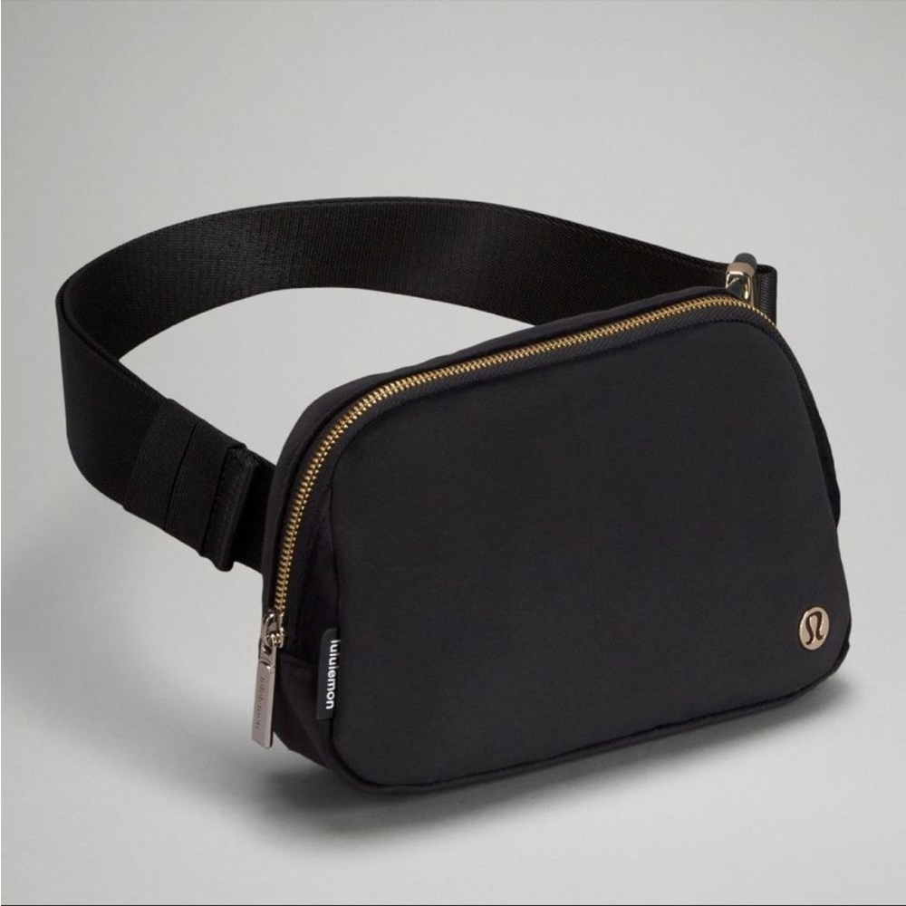 Lululemon Velour Black Gold Belt Bag